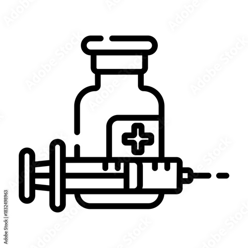 Syringe and bottle icon