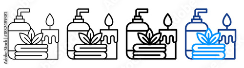Spa And Relaxation Icon Different Style Outline Collection Set