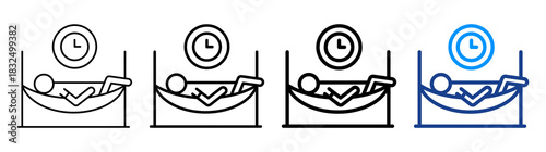 Time To Relax Icon Different Style Outline Collection Set