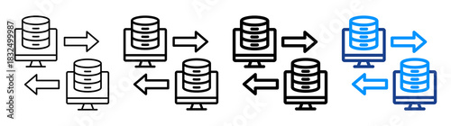 Data Exchange Icon Different Style Outline Collection Set