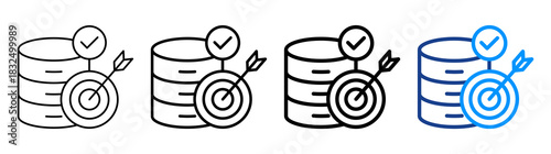 Data Accuracy Icon Different Style Outline Collection Set