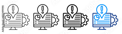 Information Management Icon Different Style Outline Collection Set