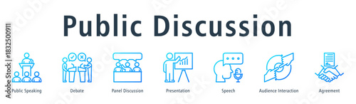Public Discussion Web Banner Outline Gradient
