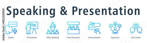Speaking & Presentation Web Banner Outline Gradient