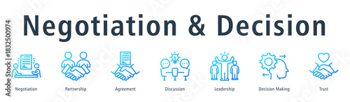 Negotiation & Decision Web Banner Outline Gradient