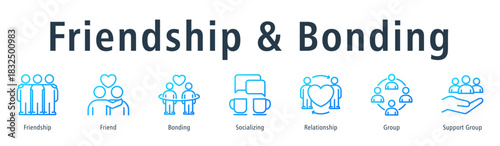 Friendship & Bonding Web Banner Outline Gradient