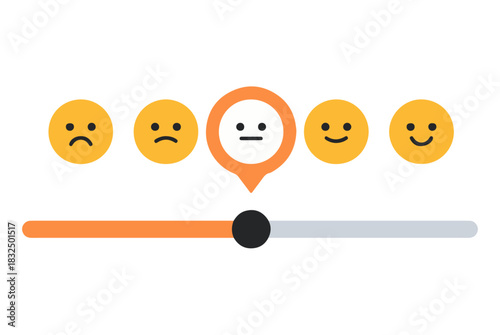 customer satisfaction rating scale slider emoji feedback vector design 
