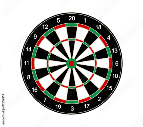 Classic target dartboard game equipment vector isolated illustration