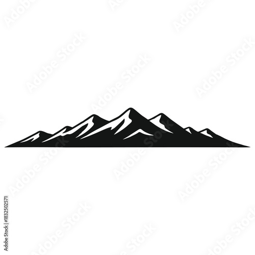 Explore majestic mountain range silhouette art for adventure and outdoor designs