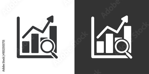 Data Analysis icon. Solid glyph series icon