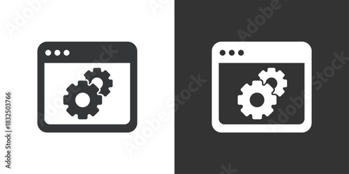 Browser Settings icon. Solid glyph series icon