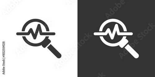 Signal Inspection icon. Solid glyph series icon