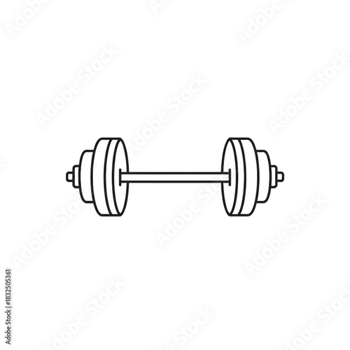 Barbell outline against black background