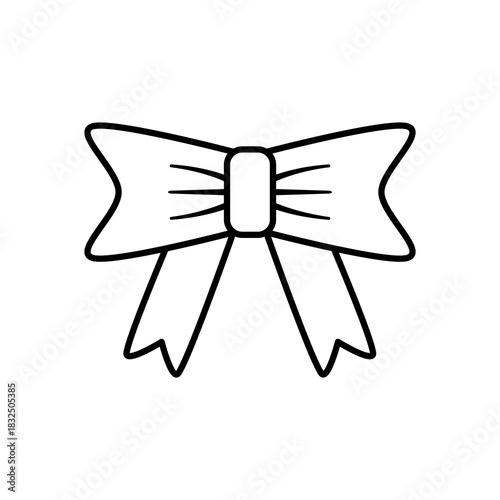 Simple ribbon icon isolated on white background, symbolizing awareness, support, and charity causes in a clean modern graphic style.