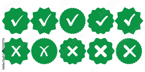 Hand drawing green tick mark icon on white background. Digital hand drawing check mark vector set. Creative vector tick mark icon set.