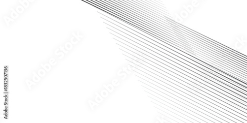 Diagonal striped illustration. Repeated black lines on white background. Surface pattern design with linear ornament. Disco lights motif. Stripes wallpaper. Digital paper for web designing. Vector art