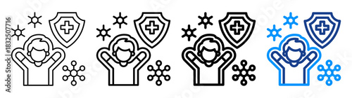 Immunity Icon Different Style Outline Collection Set