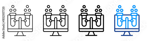 Online Test Tube Icon Different Style Outline Collection Set