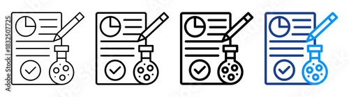 Test Results Icon Different Style Outline Collection Set