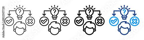 Hypothesis Icon Different Style Outline Collection Set