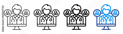 Digital Medicine Icon Different Style Outline Collection Set