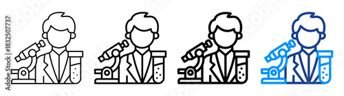 Lab Worker Icon Different Style Outline Collection Set