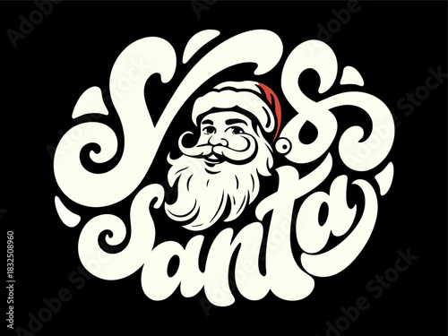 Santa Claus Portrait with Traditional Red Suit and White Beard for Holiday