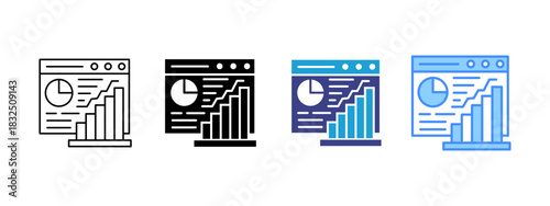 Web Traffic icon set multiple style collection