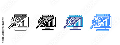 Erp icon set multiple style collection