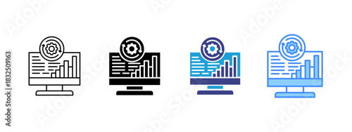 Erp icon set multiple style collection