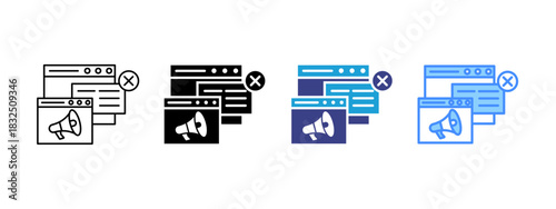 Pop Up icon set multiple style collection