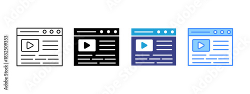 Landing Page icon set multiple style collection