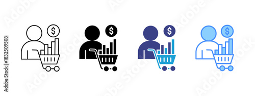 Consumer icon set multiple style collection