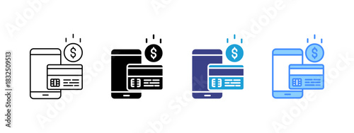 Payment icon set multiple style collection
