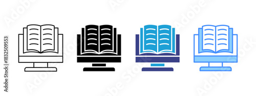 Ebook  icon set multiple style collection