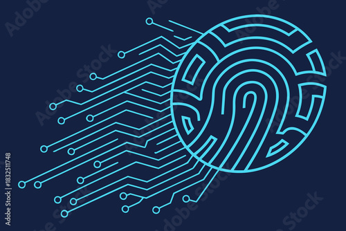 Biometric Fingerprint Pattern Integrating Digital Circuit For Cyber Security