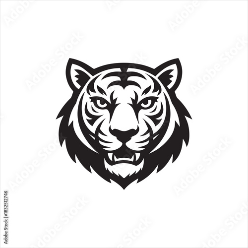 Tiger head silhouette vector illustration