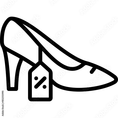 high heels icon illustration design with outline