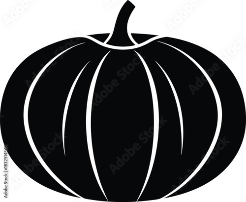 Pumpkin Silhouette Icon | Halloween Autumn Vegetable Graphic