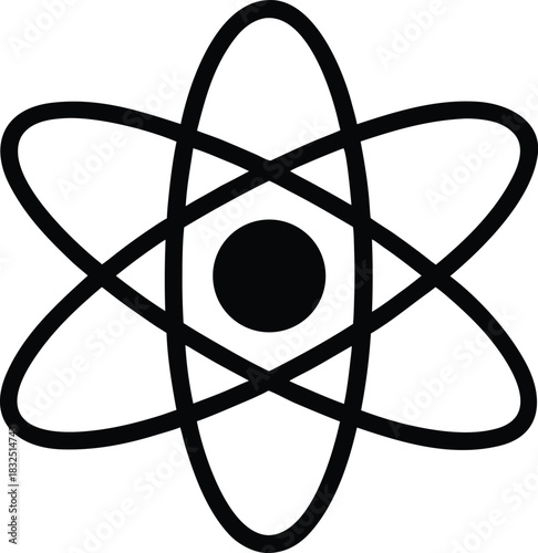Atom Symbol Icon | Science Chemistry Physics Graphic