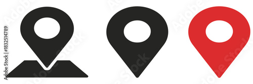 Location Icon Map Pin Vector in Outline and Color Styles