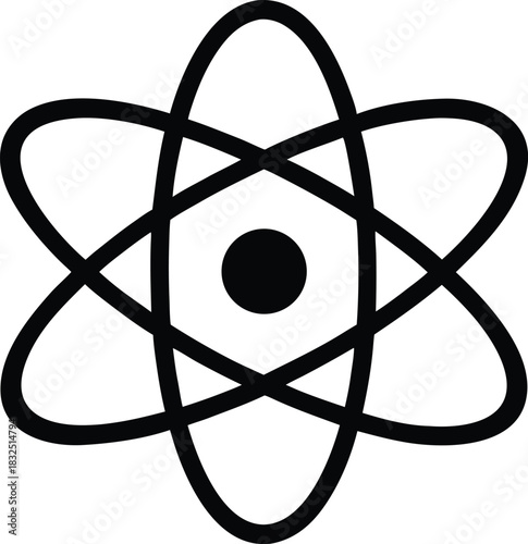 Atom Symbol Icon | Science Chemistry Physics Graphic