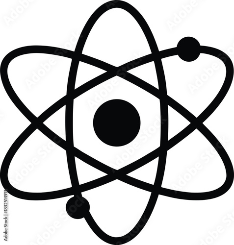 Atom Symbol Icon | Science Chemistry Physics Graphic