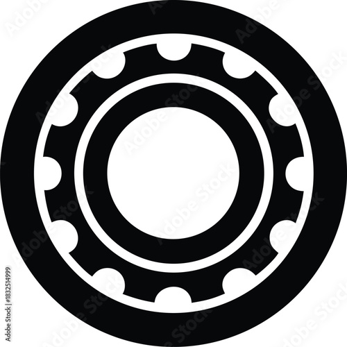 Ball Bearing Icon | Mechanical Engineering Industrial Part Symbol