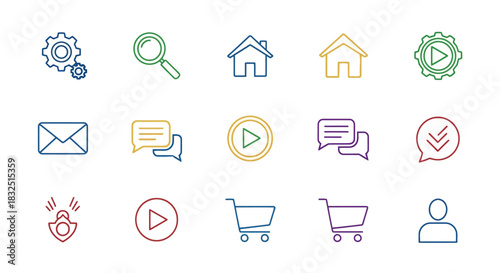 Collection of Simple Line Icons for Web and Application Design