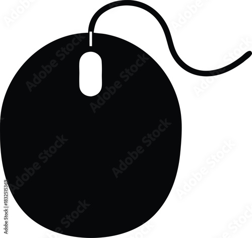 Computer Mouse Silhouette | Wired Mouse Icon