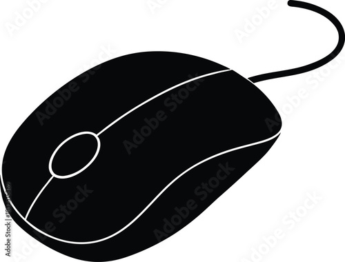 Computer Mouse Silhouette | Wired Mouse Icon