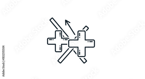 Plus Sign Icon Depicting Growth, Progress, and Expansion - Vector Illustration
