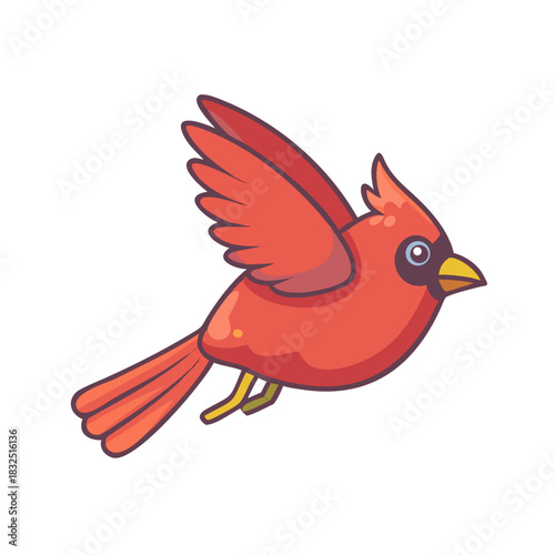 Cardinal Bird Flying Animation Sprite
