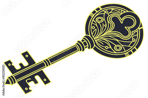 Ornate Key Unlocks Mystery and Opportunity with Elegant Design